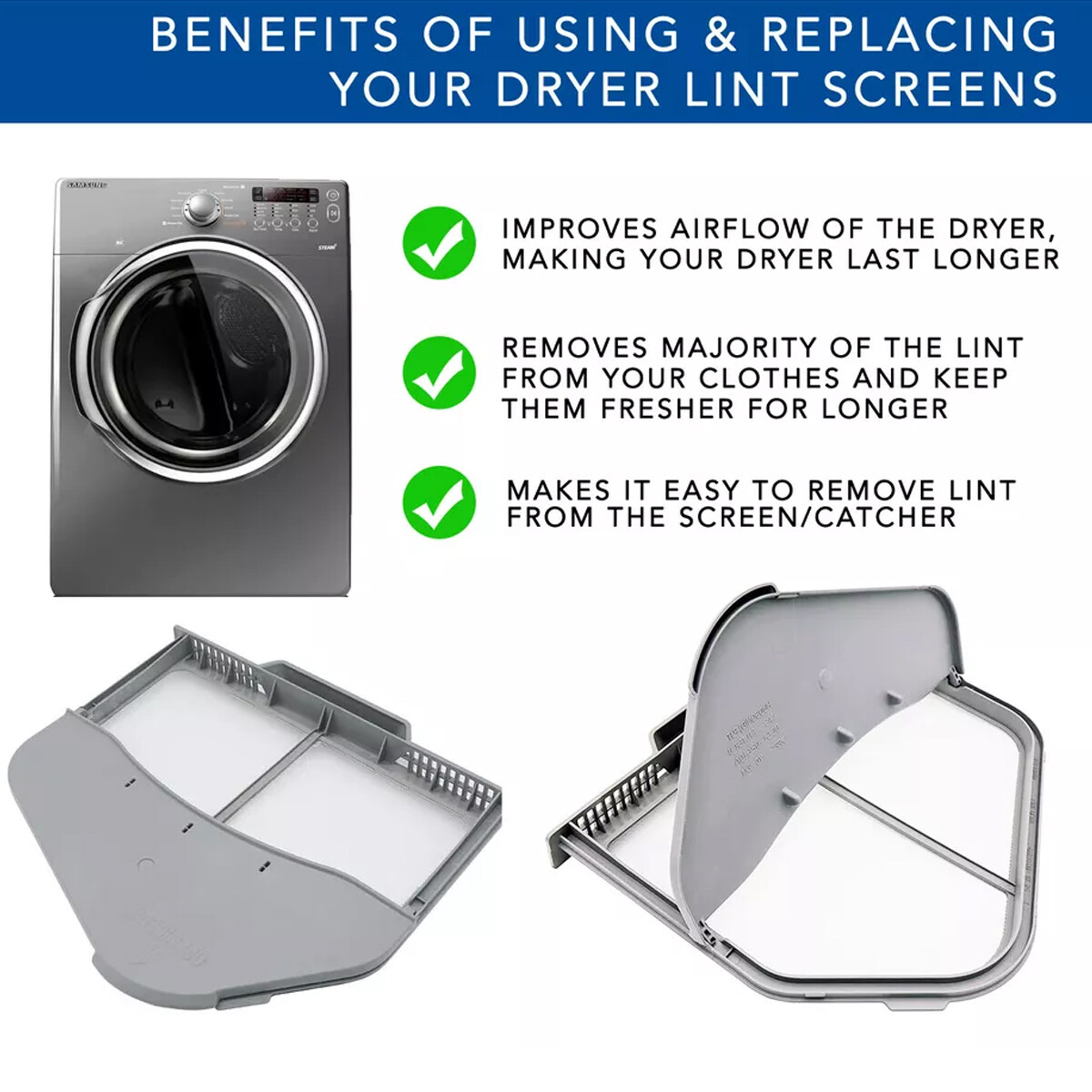 DC61-02610 Dryer Lint Trap Screen Filter Replaces 3319952, AP4578784, AP5306681