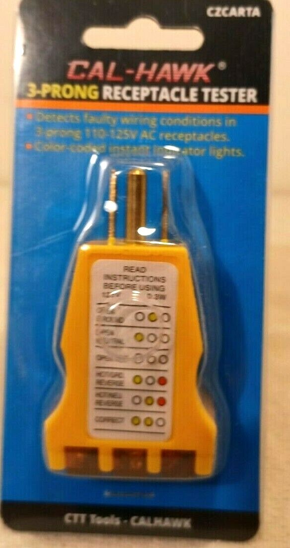 Electrical Tester Outlet Receptacle Faulty Wire Finder Color Coded Wall Plug