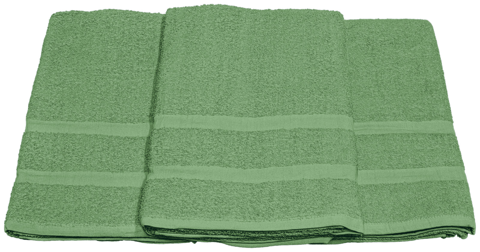 24 Piece – Hotel & Spa Pool Beach Towels 100% Ring Spun Cotton Solid Green