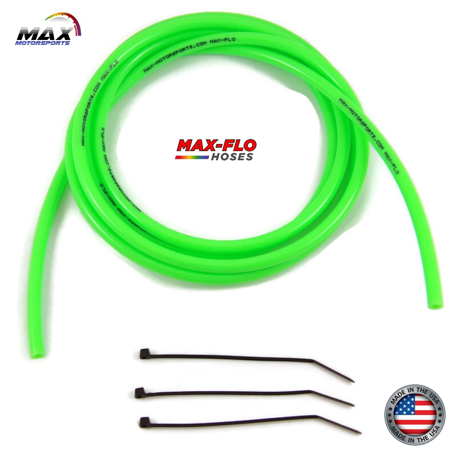 6’ x 1/8” (3.2mm) ID x 1/4” OD NEON GREEN FUEL LINE GAS SMALL CARB VENT HOSE