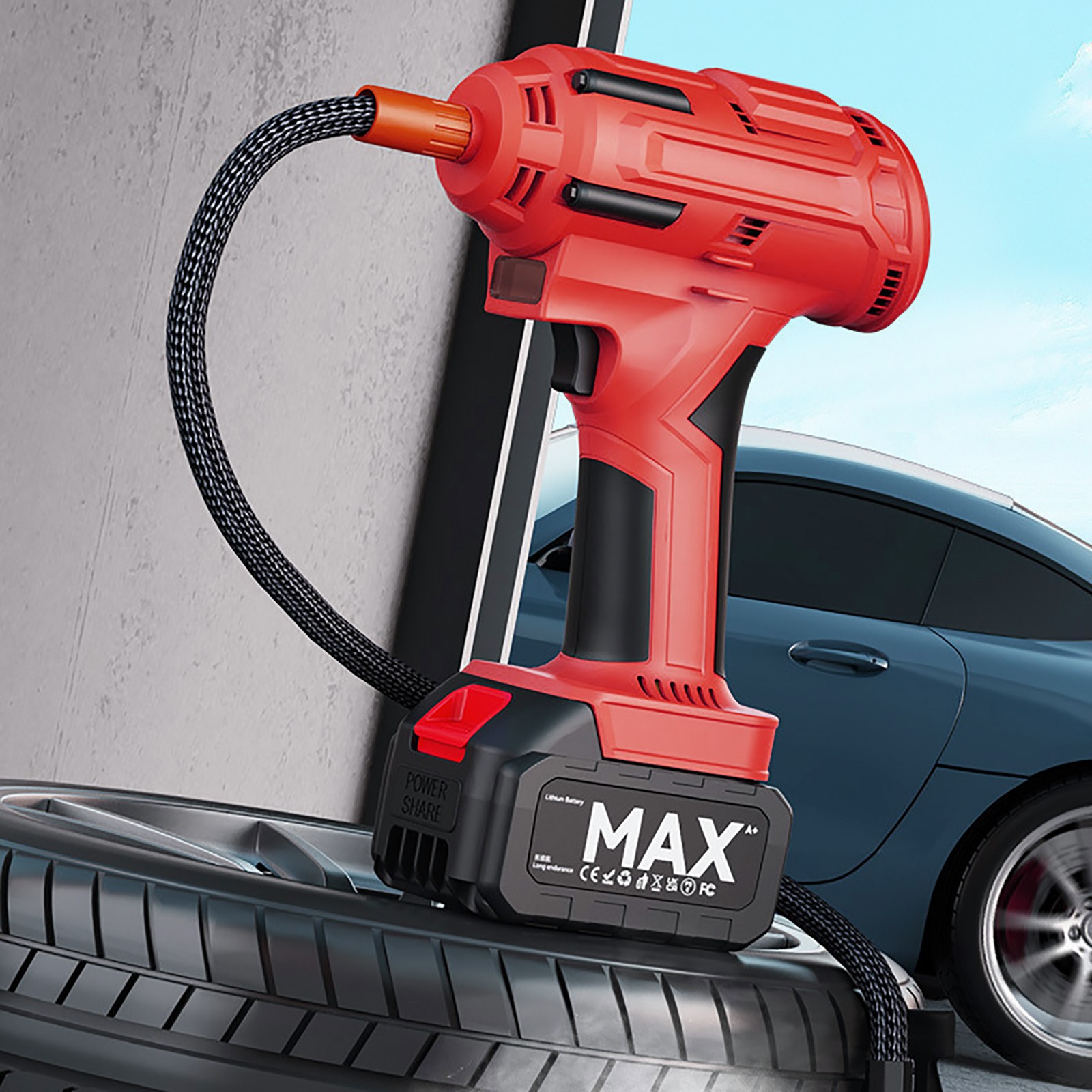 21V 150PSI Cordless Rechargeable Battery Air Compressor Pump Car Tire Inflator