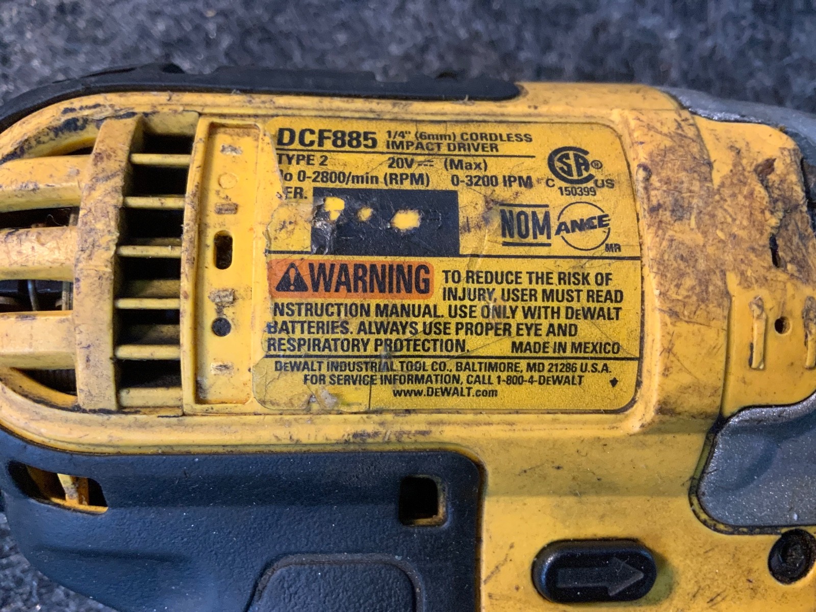 NEW DCF885 Dewalt 20V Max 1/4-in Compact Impact Driver DCF885B (Tool Only)