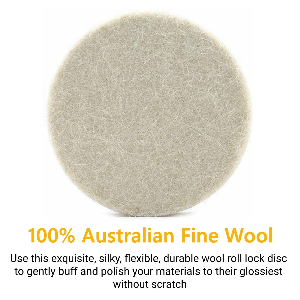 10PCS 3 inch Wool Buffing Polishing Pad Drill Die Grinder Roll Lock Sanding Disc