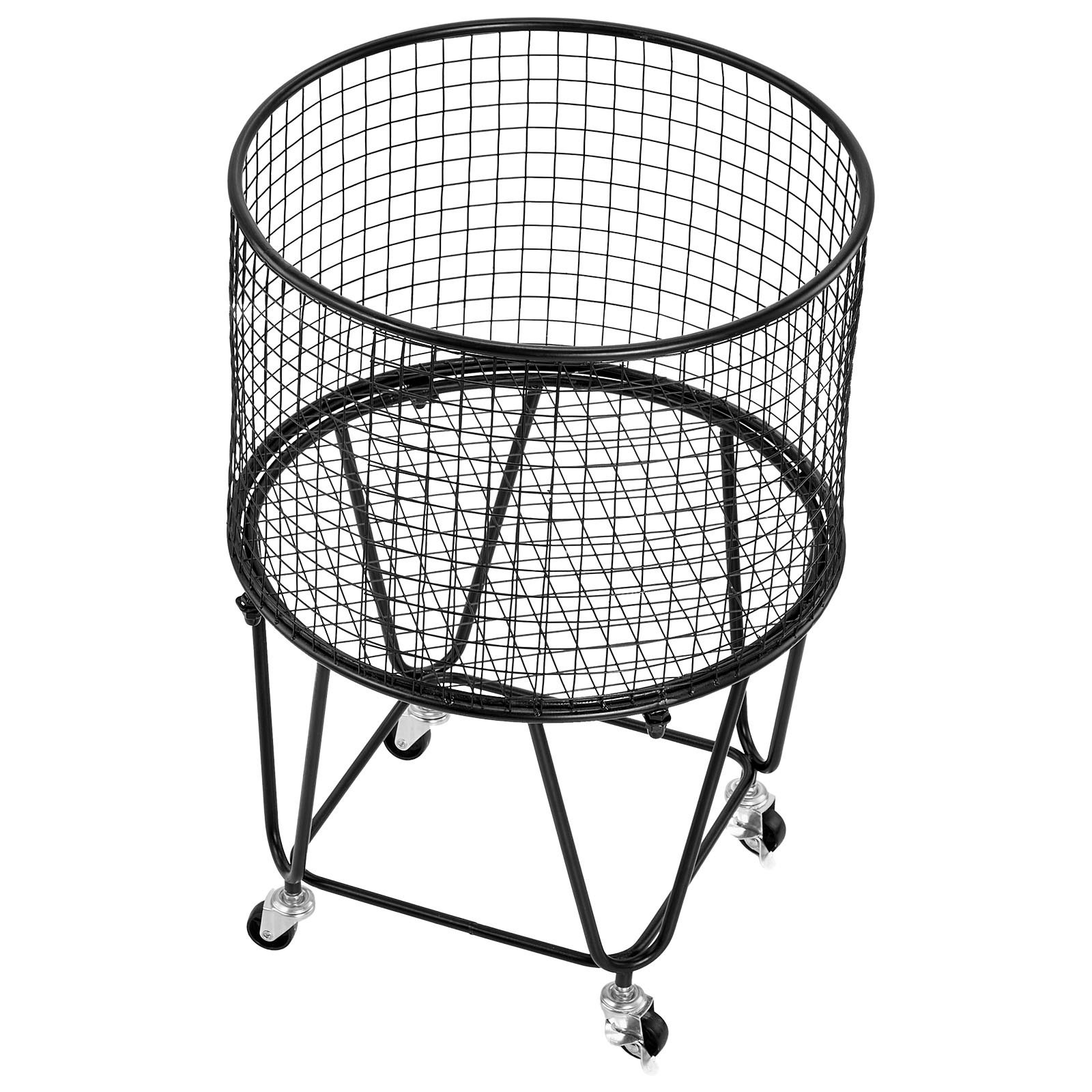 VEVOR Laundry Cart, Rolling Round Grocery Utility Cart with 360° Swivel Wheels,