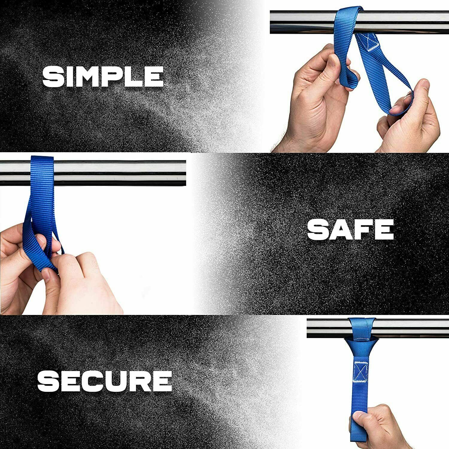 Soft Loop Tie Down Straps – 1,500Lbs Load Capacity & 4,500 Lbs Breaking Strength