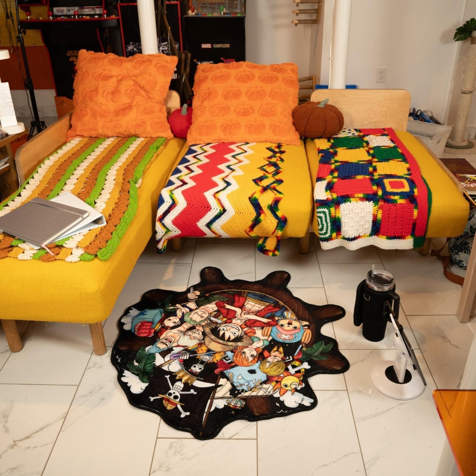 One Piece Crew Large Premium Anime Rug 36″ Straw Hat Pirates Room Decor Mat