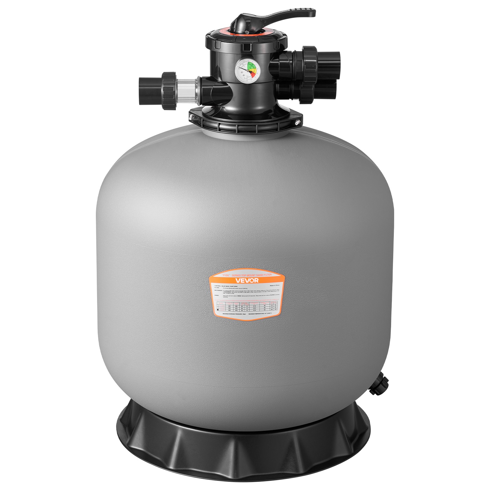 VEVOR Sand Filter 24 in Above Inground Swimming Pool Sand Filter 7-Way Valve