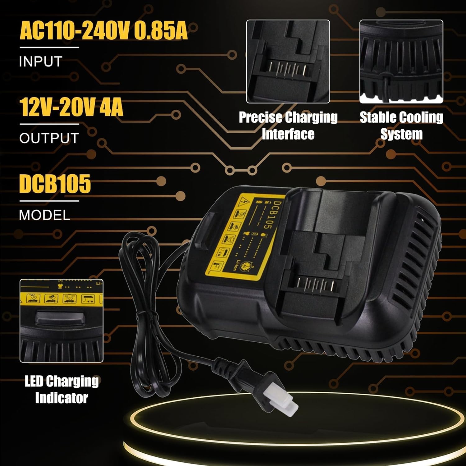 2PACK Dewalt DCB203 20V Max Battery 3.0Ah Lithium Ion Li-Ion 20 Volt /Charger