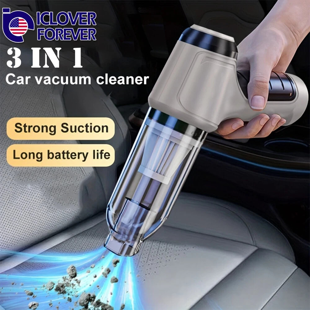 3 in 1 Upgrade Car Vacuum Cleaner Air Blower Wireless Handheld Rechargeable Mini
