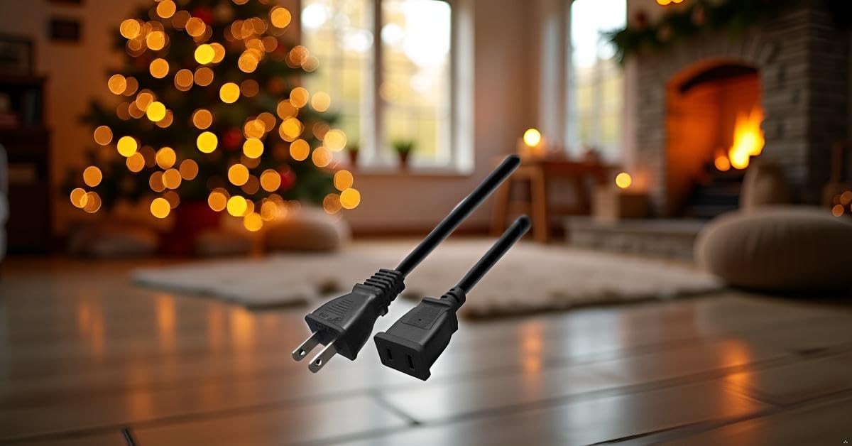 Toptekits (5ft/1.5m) USA Outlet Saver Power Extension Cord Cable 125V 15A 2-P…