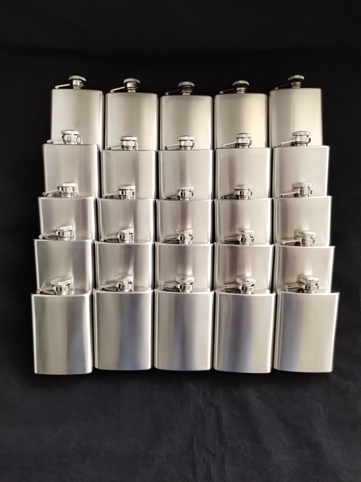 50 FLASK Stainless Steel 3 OZ w Screw Cap Gift OVERSTOCK CLEARANCE SALE CLOSEOUT