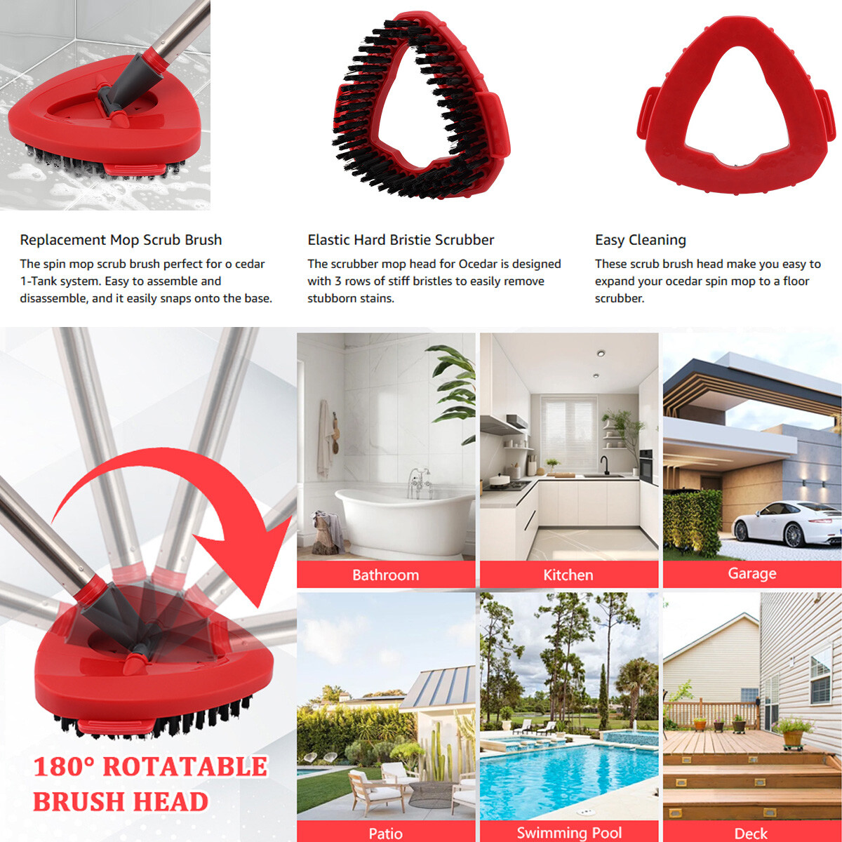 For O-Cedar Spin Mop Replacement Microfiber Mop Head Kit – Easy to Clean