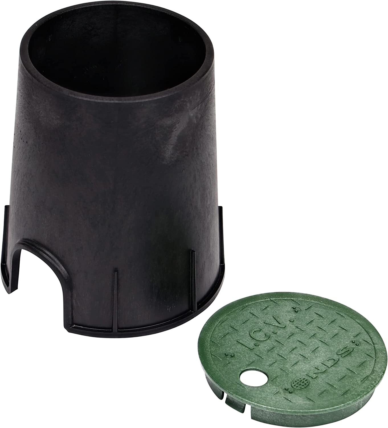 6 In Round Valve Box Overlapping ICV Cover Irrigation Control Sprinkler Black