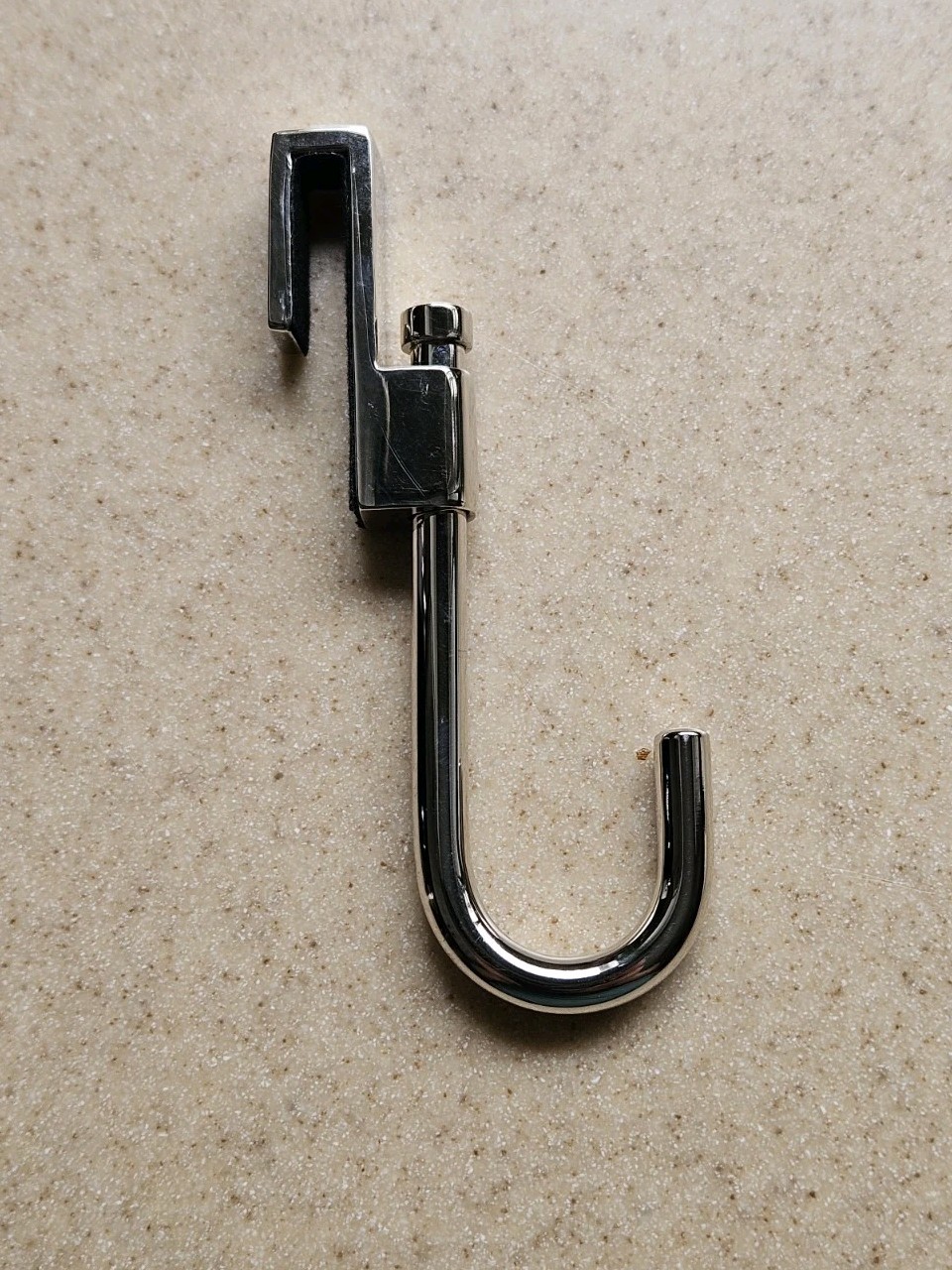 REJUVENATION EMERY POLISHED NICKEL SWIVELING WALL POT RACK UTENSIL HOLDER HOOK