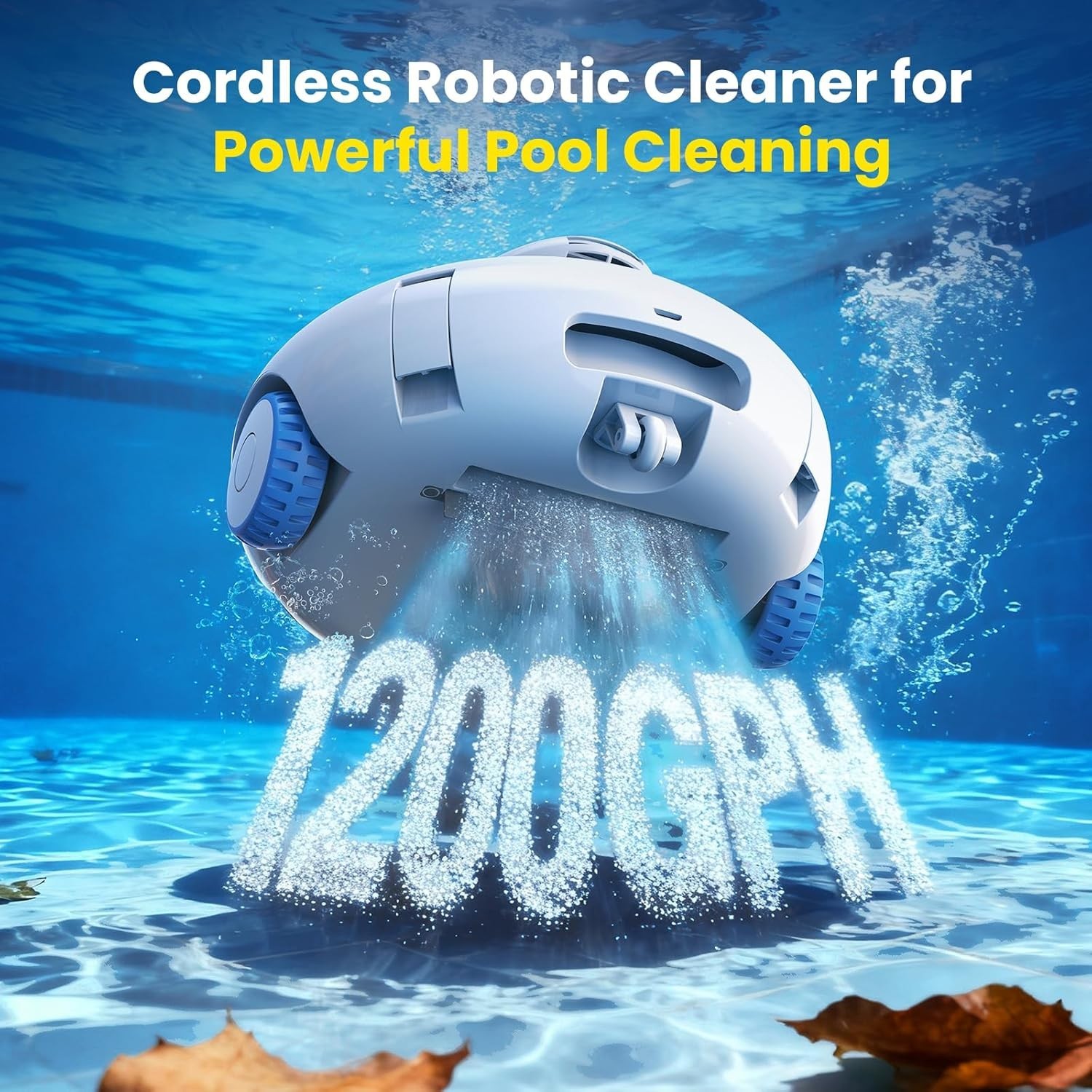 New K2 Cordless Robotic Pool Cleaner 120Min Runtime Suction Pool Vacuum