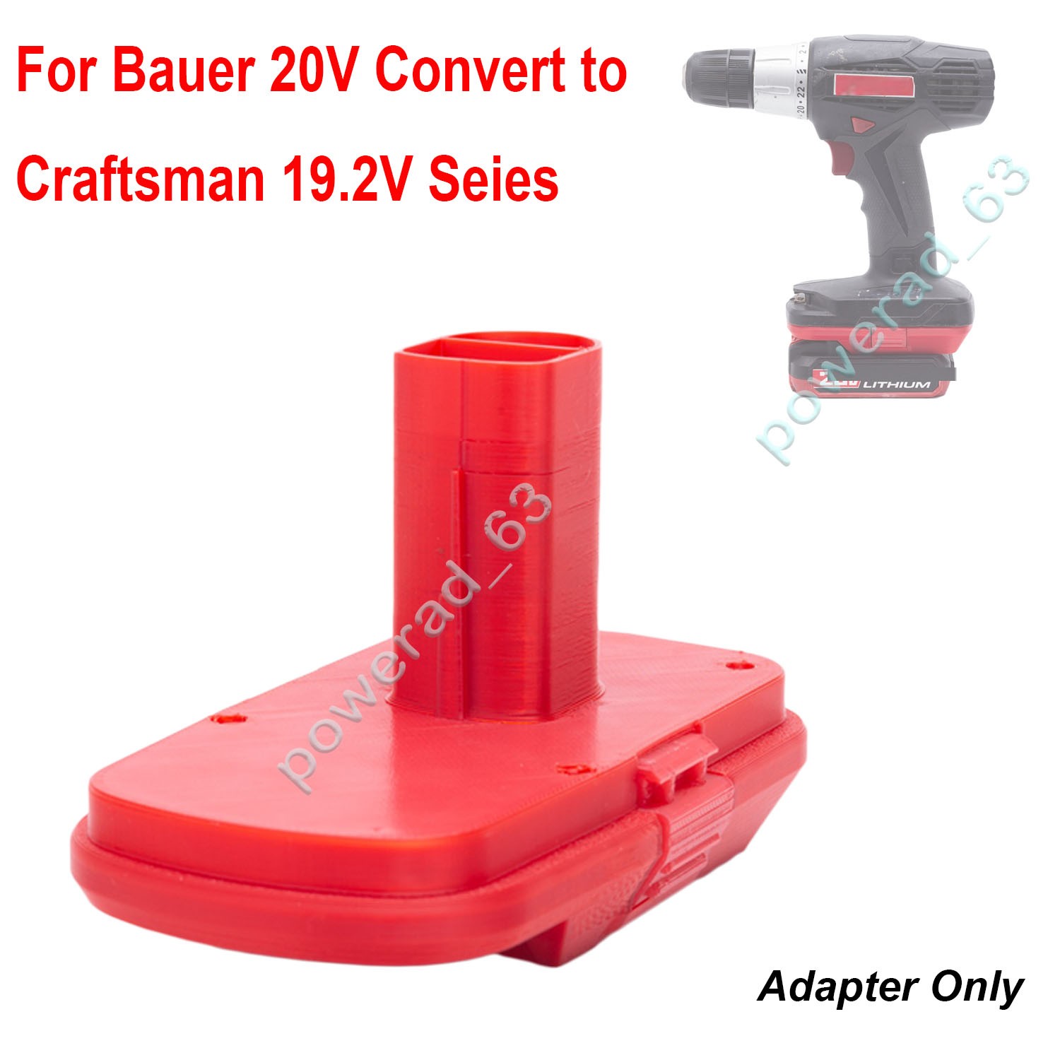 NEW Adapter For Bauer 20V Li-ion Battery to For Craftsman 19.2V C 3 Power Tools