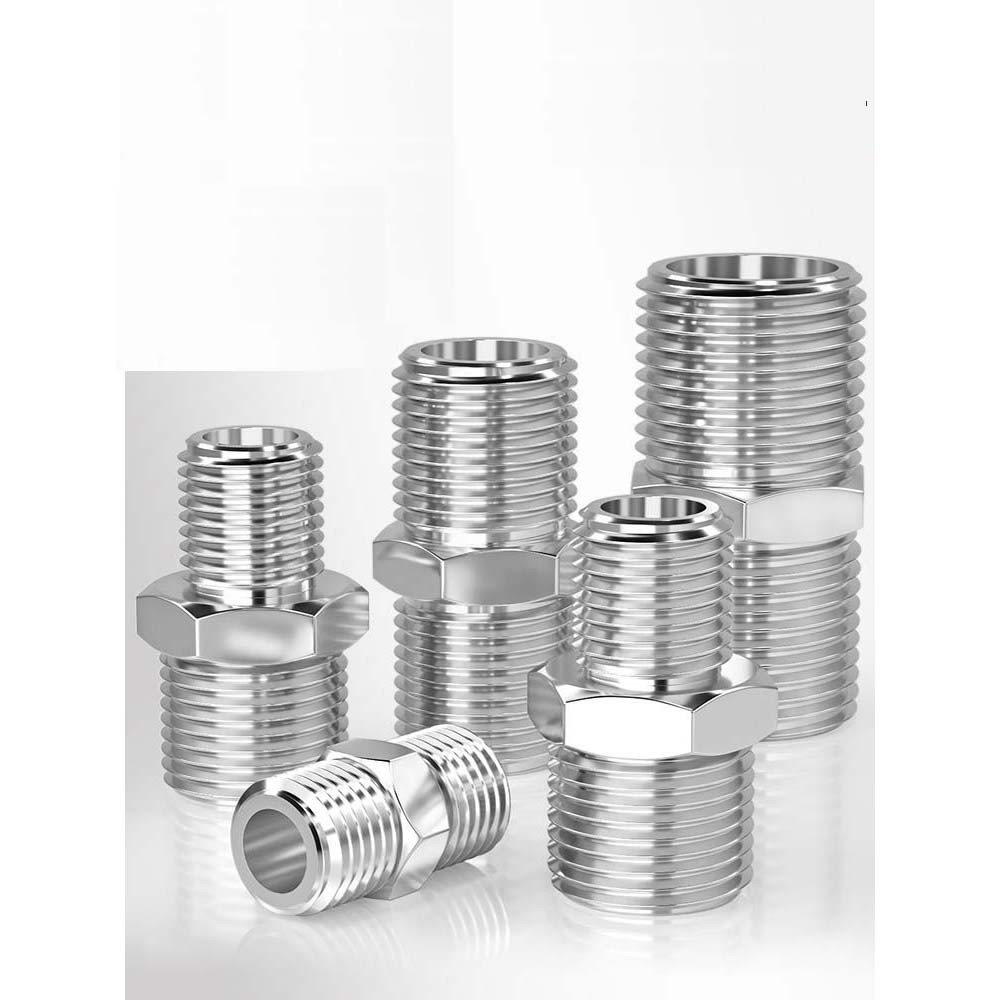 BSP NPT Male to Male Stainless Steel A2 Reducing Adaptors Hexagon Equal Nipples
