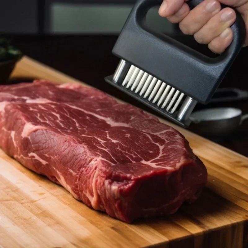 JY COOKMENT Meat Tenderizer Tool 48 Stainless Steel Needle Blades BBQ Kitchen