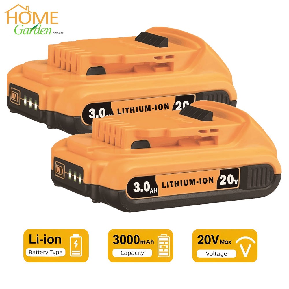 2Packs DCB203 20V 3.0Ah Lithium-ion Replacement Battery for Dewalt 20 Volt Max