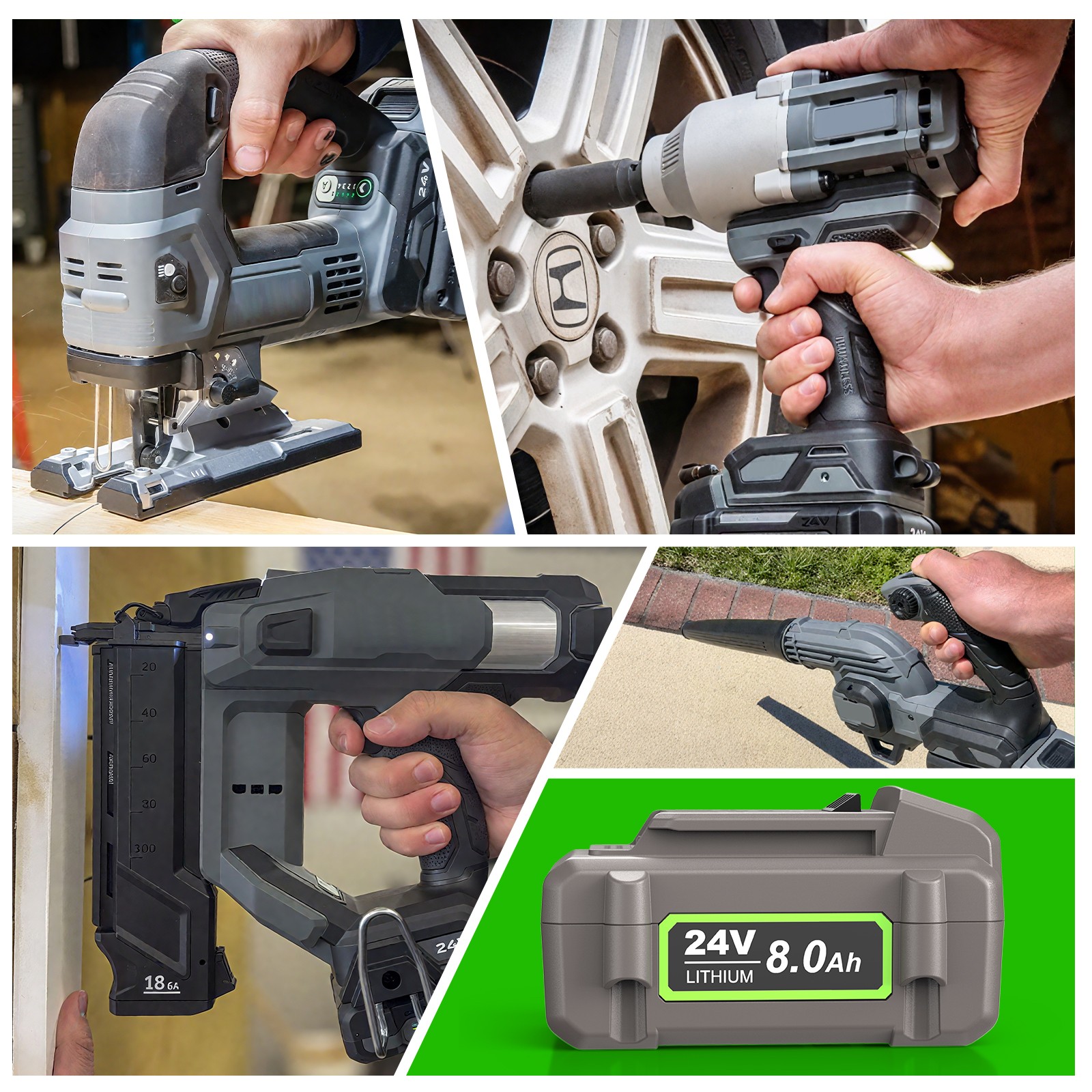 1/2x 24V 8000mAh Lithium-Ion Battery for Flex FX0221-1 24V 8.0Ah Cordless Tool
