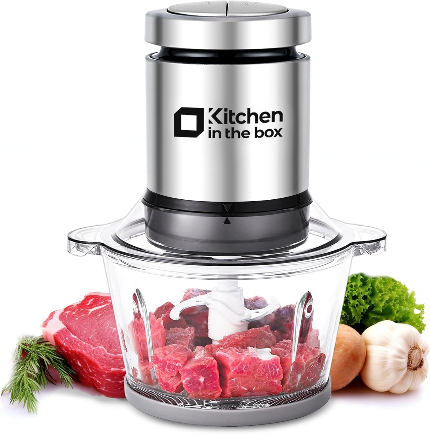 400W Chopper & Grinder – Easy Clean with Dishwasher-Safe Parts & Non-Slip Base