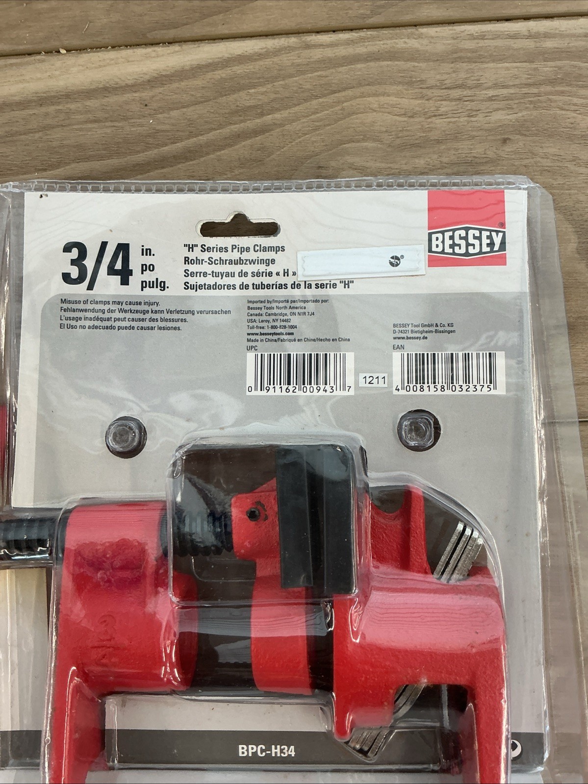 Bessey BPC-H34, 3/4″ Pipe Clamps *NDR2
