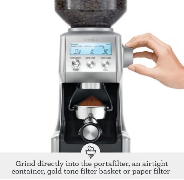 Breville BCG820BSS Smart Grinder Pro for Coffee and Espresso, Brushed Stainless