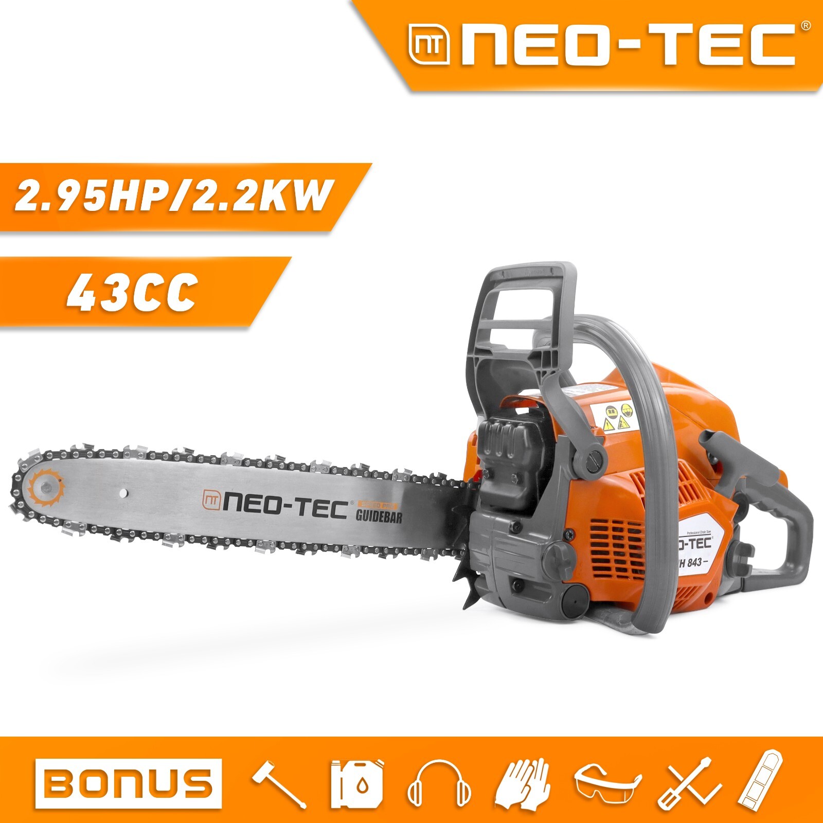 43cc Gasoline Chainsaw 16″Bar Powered Upgraded Engine Wood Cutting Gas Chain Saw