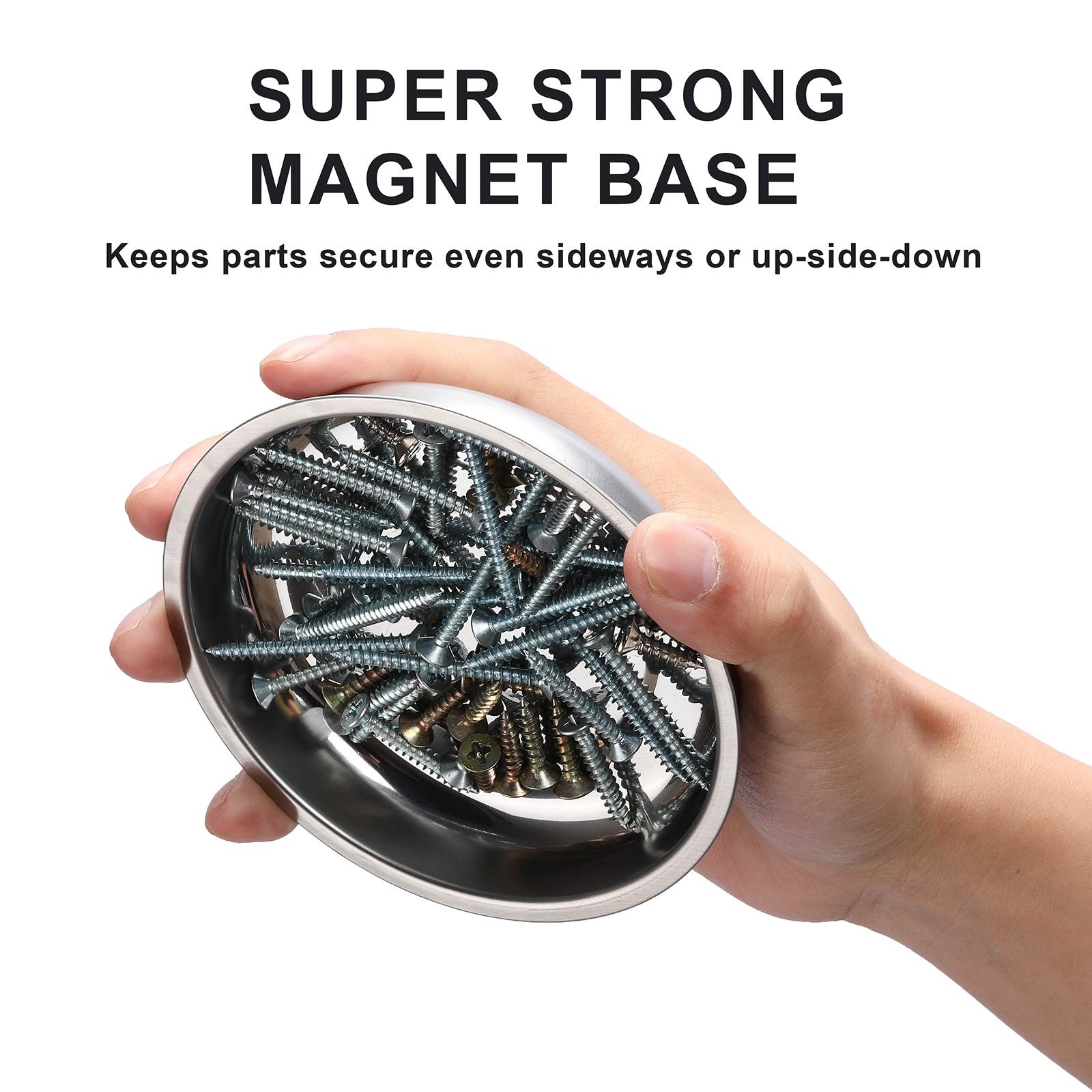 Mayouko 3Piece Round Magnetic Trays Set, 3″ 4″ 6″, Trays Tool Holder for Scre…