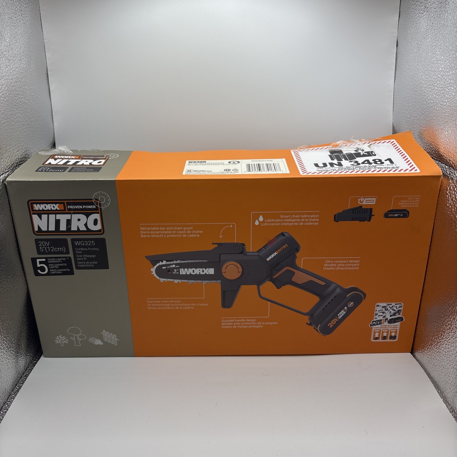 Worx Nitro 20V Brushless 5″ Pruning Saw-WG325 BRAND NEW OPEN BOX NEVER USED