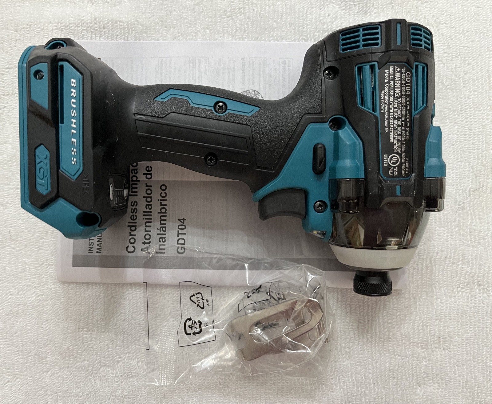 New Makita GDT04Z 40V XGT 1/4” High Torque 4-Speed Brushless Hex Impact Driver