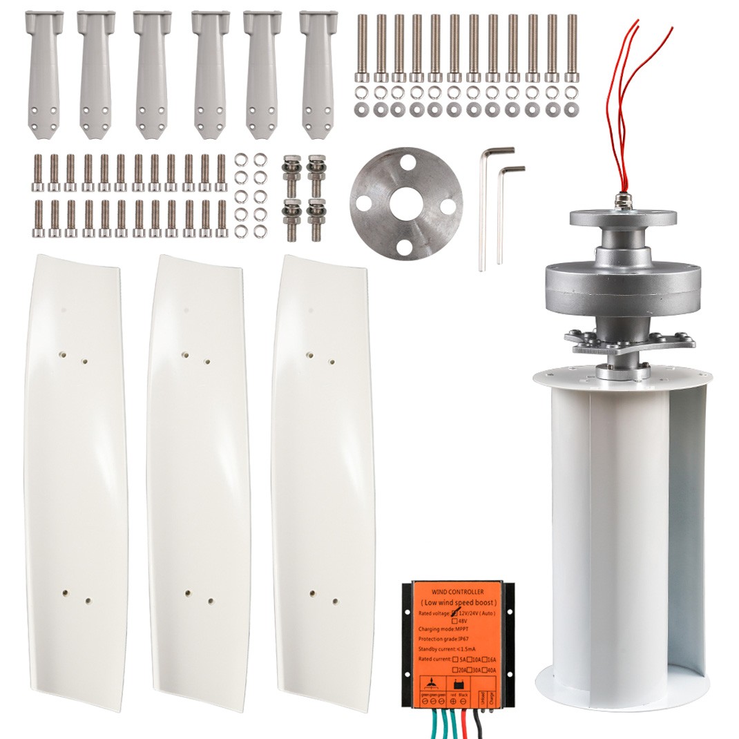 3KW 48V Wind Power Turbine Generator Kit MPPT Controller Home Farm Boat Windmill