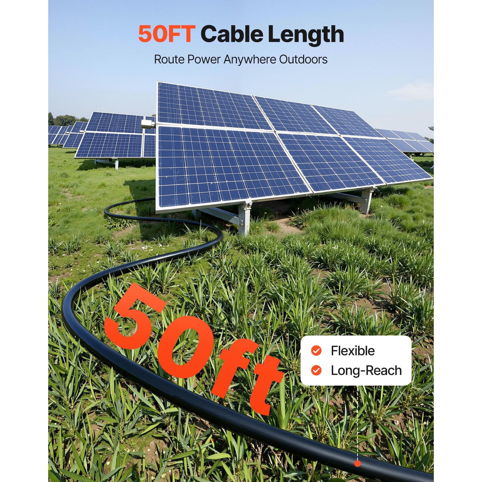Uimoso Solar Panel Cable 50 ft Black & Red 10 AWG Tinned Copper Wire