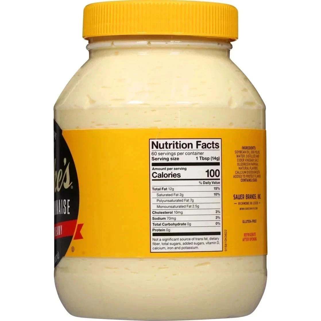 (2 pack) Duke’s® Real Mayonnaise, 30 oz Jar, Smooth & Creamy Mayo