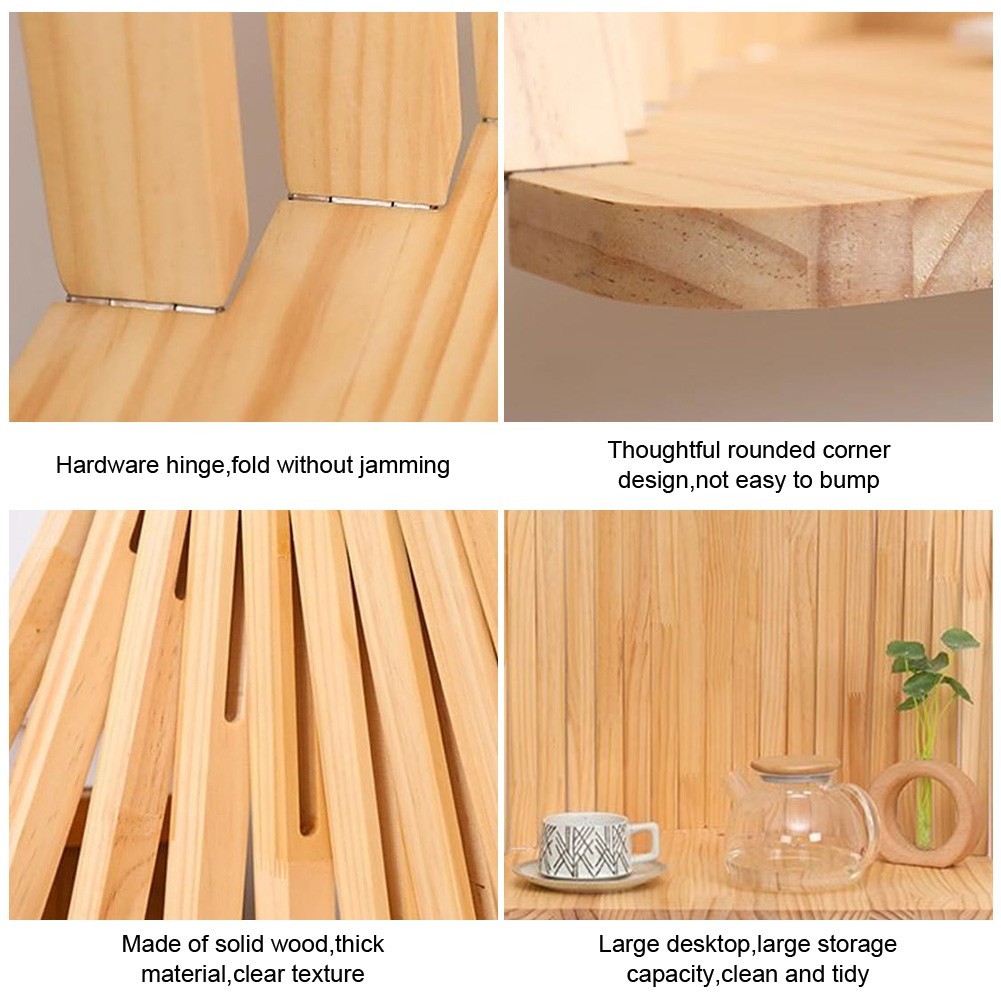 Wall Mounted Wooden Table Foldable Hanging Desk for Home Office Study Bedroom US