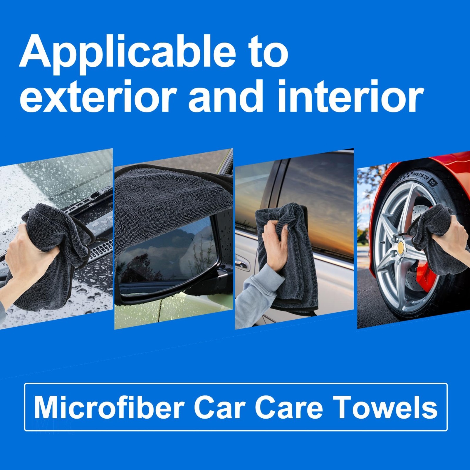 2Pcs Shiny Wipes Shower Cleaning Cloths – Absorbent Reusable Towel for Car &Home