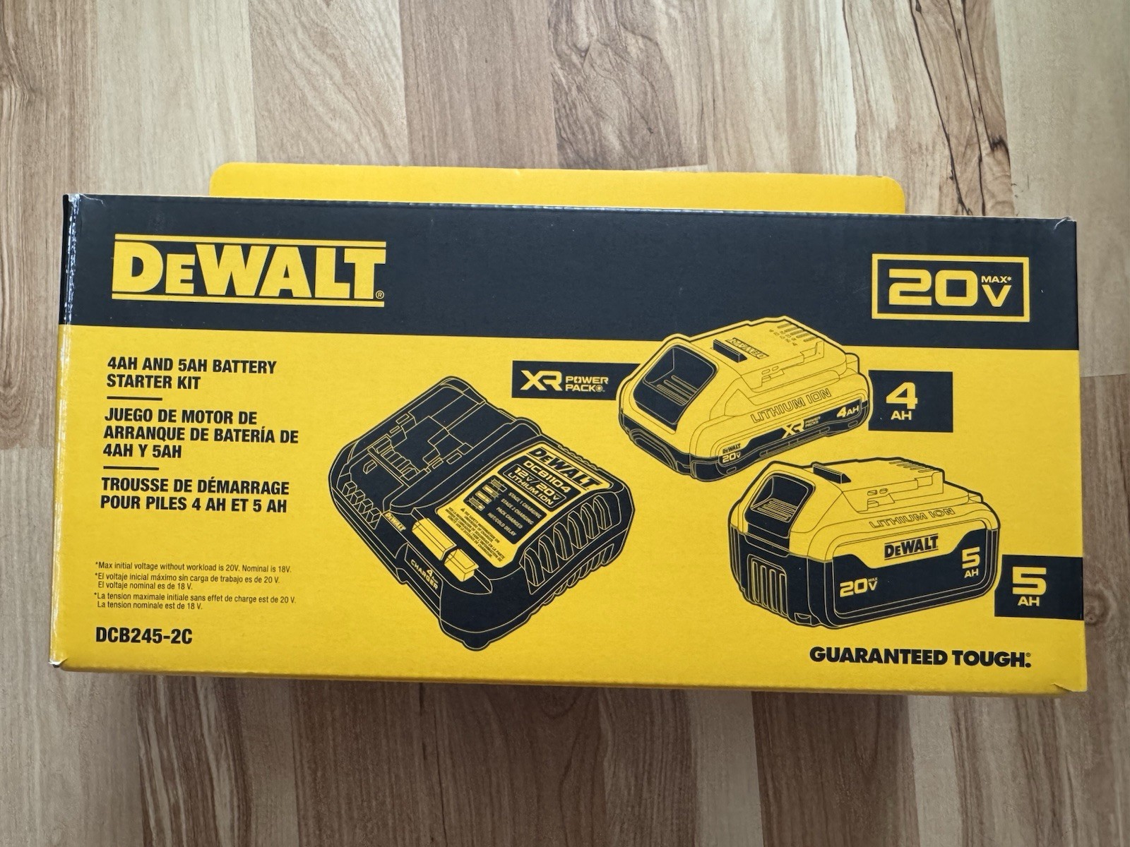 DeWalt DCB245-2C 20V Max 4AH + 5AH Battery Starter Kit – New Sealed