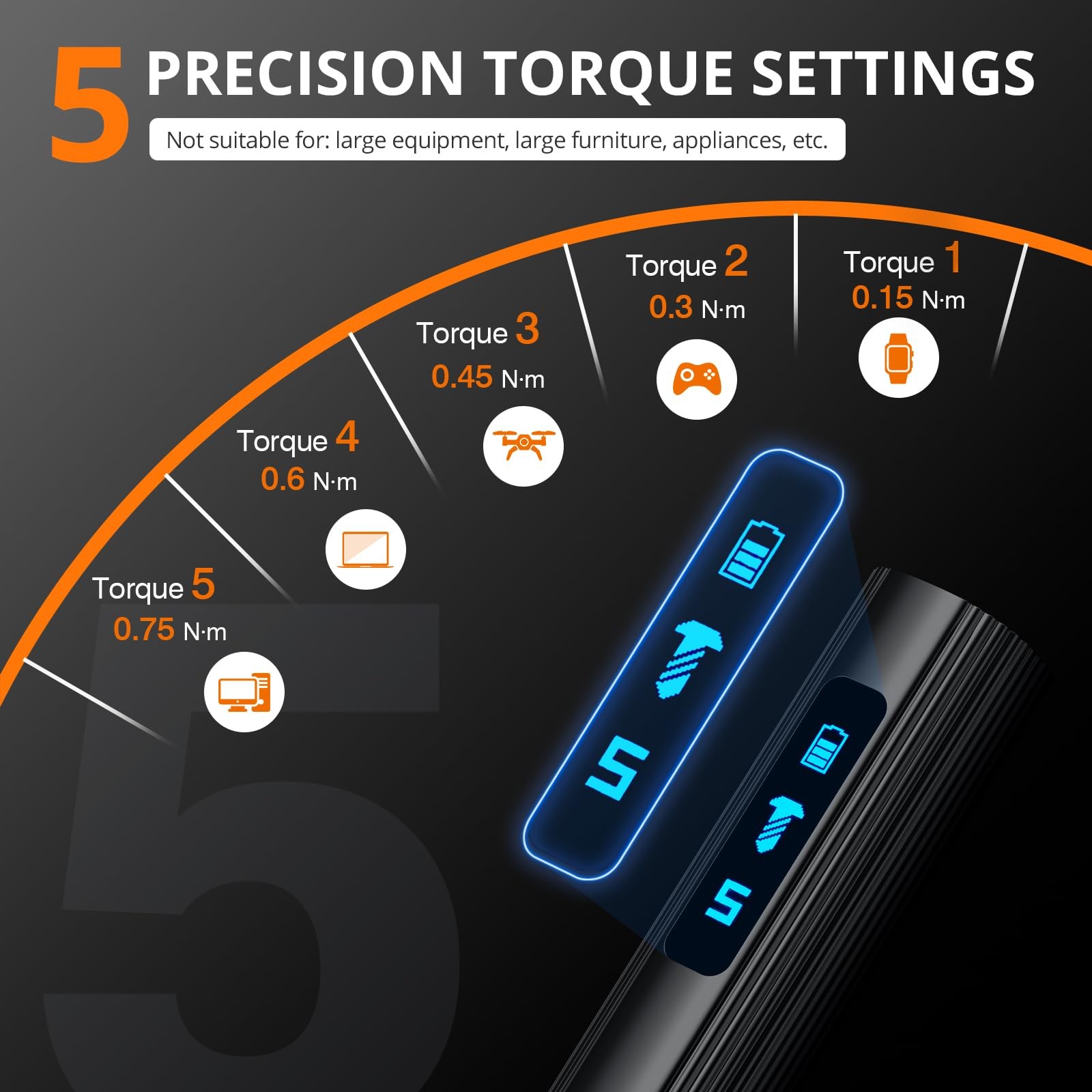 Cordless Mini Electric Screwdriver 5 Torque Magnetic Repair Kit for Phone Watch