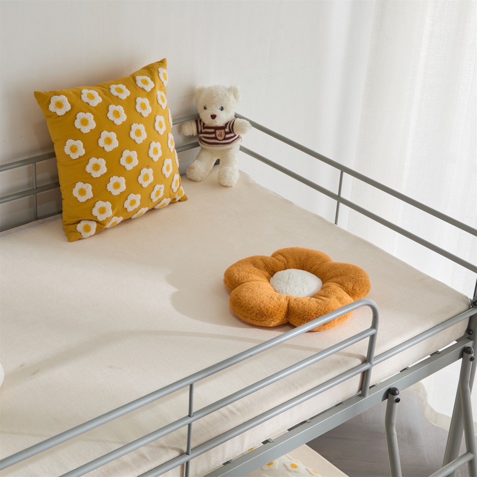 Twin Size Metal Bunk Bed for Kids Teens Adults Heavy Duty Metal Bunk Bed Pink