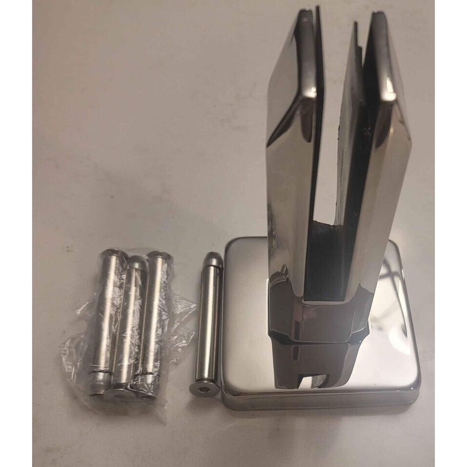 3222 Set Of 5 Muzata Rectangle standoff Glass Clamp Polish Stainless Steel GS10