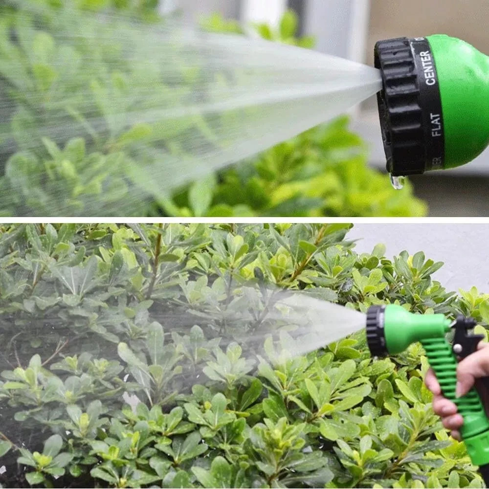 Expanding Expandable Flexible Garden Water Hose w Spray Nozzle Green 50FT