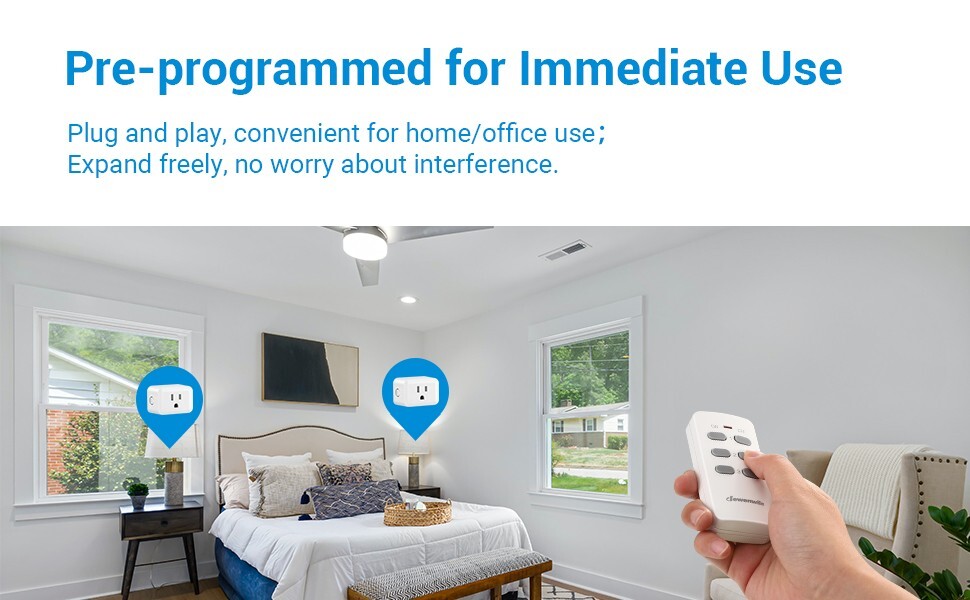 DEWENWILS Wireless Remote Control Outlet,Remote Light Switch,1 Remote 3 Outlets
