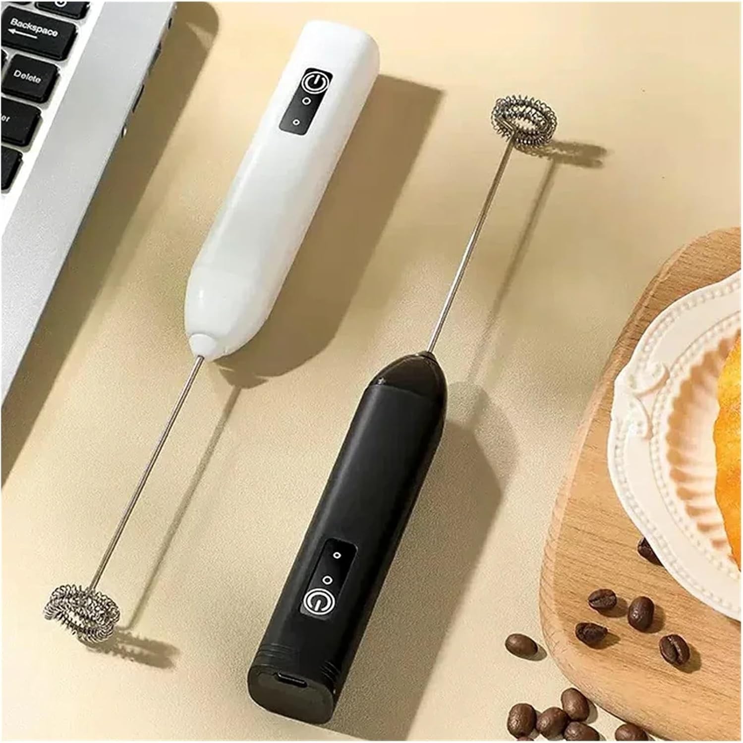 Electric Milk Frother Handheld Drink Foamer Coffee Mixer Egg Beater Double Whisk