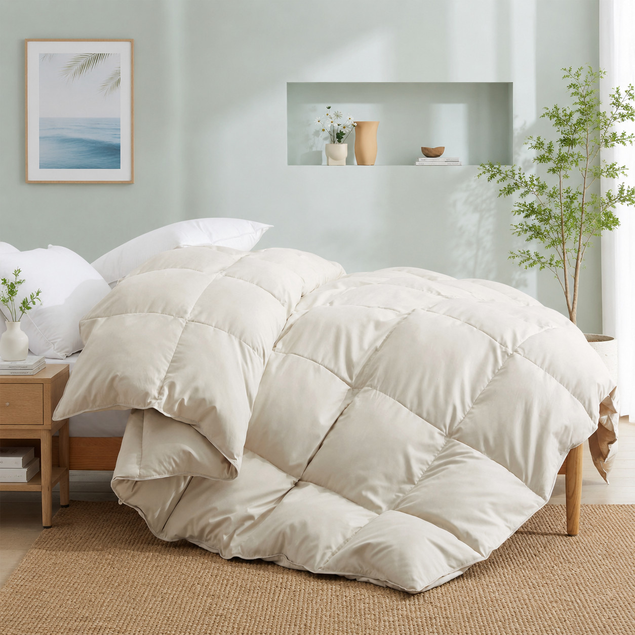 Oversized Down Comforter Ultra Soft Cozy , King or Queen Bed Blanket 5 Color