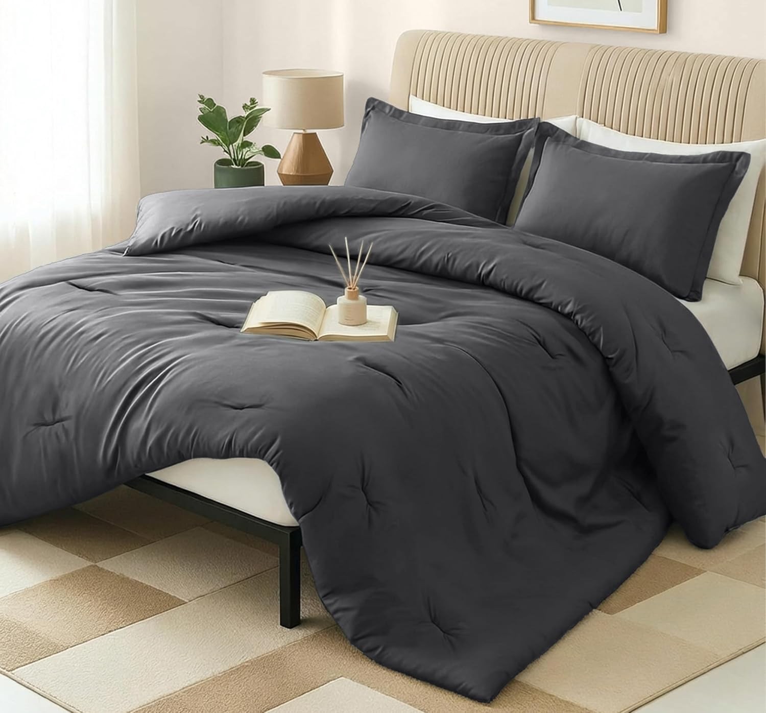 Queen/ King Size Ultra Soft 100% Cotton Down Comforter Reversible Duvet Insert