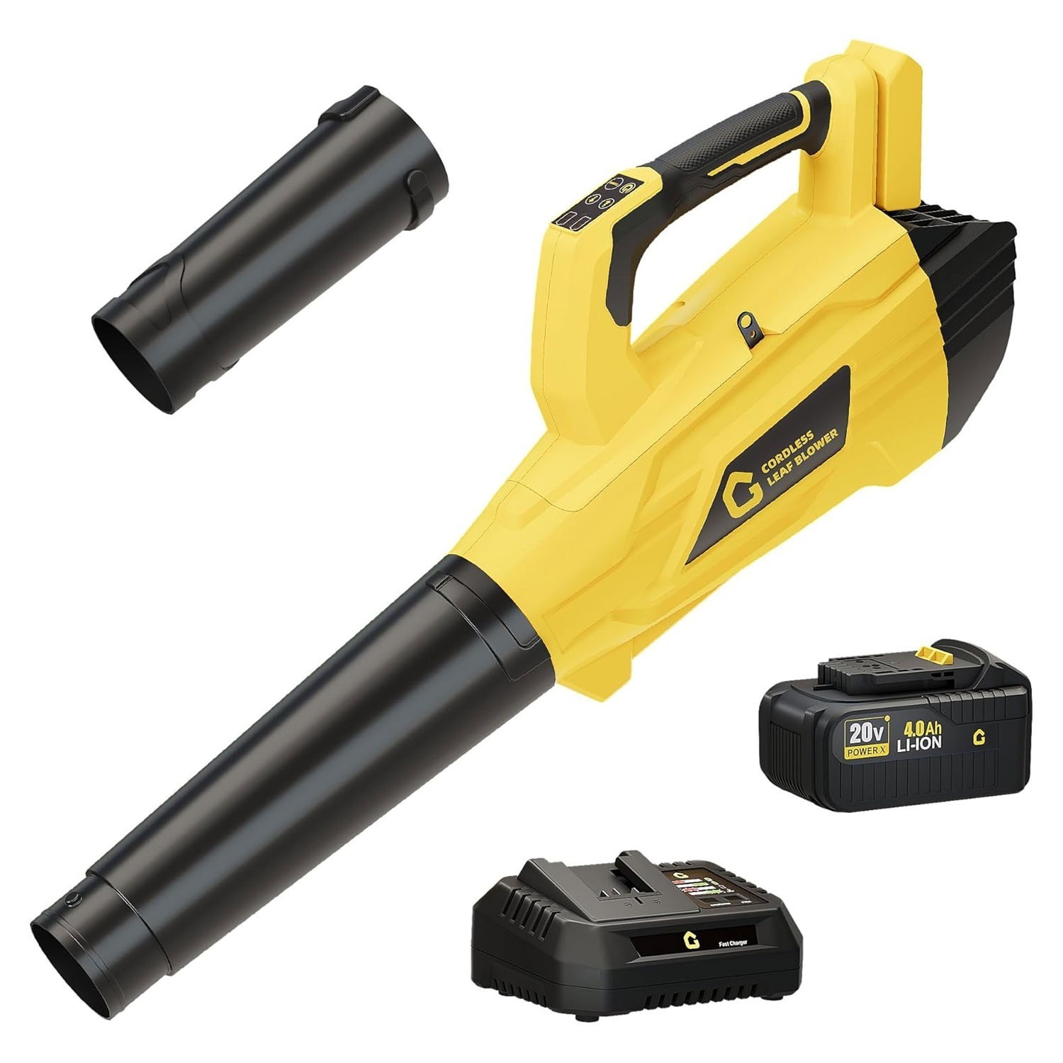 Brushless Cordless Leaf Blower/Mulcher/Vacuum 20V 250MPH 750CFM with 4Ah Battery