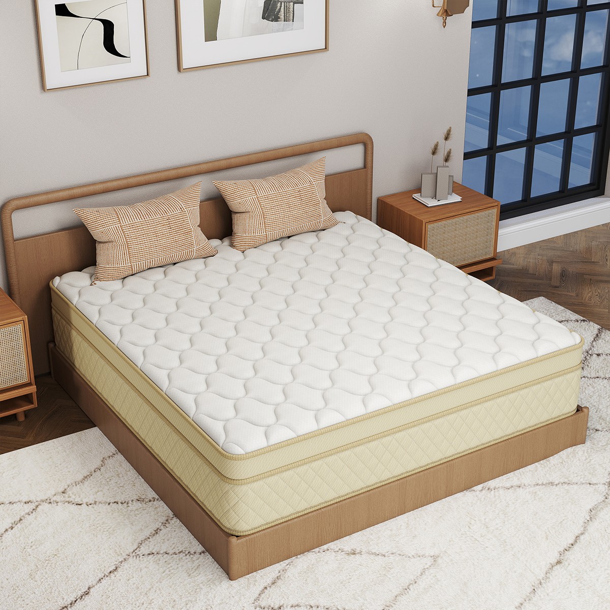 14 Inch Queen Size Mattress Gel Memory Foam Hybrid Pocket Spring In A Box