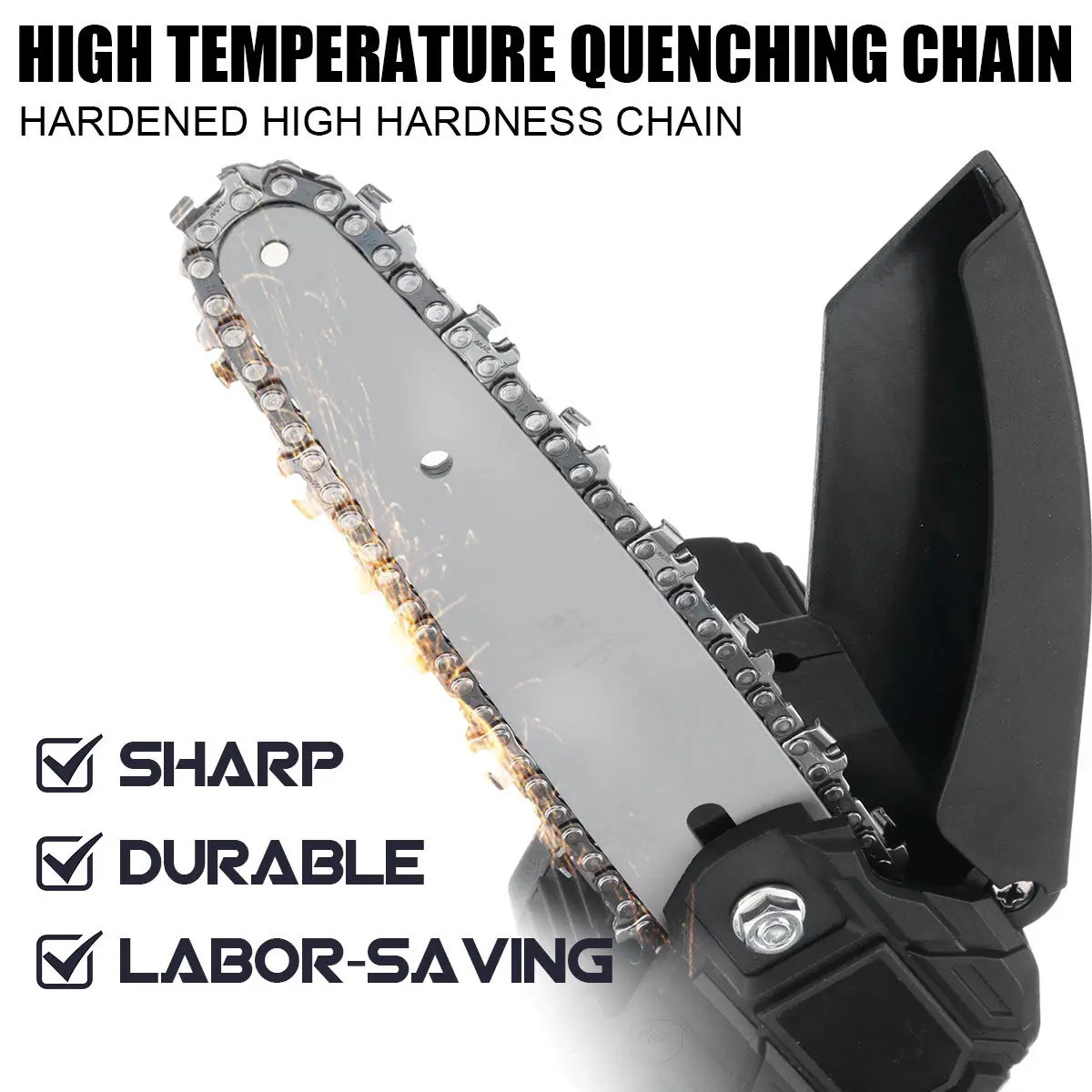 Portable Mini Chainsaw 6-Inch, Cordless Electric Saw, 2 Rechargeable Batteries