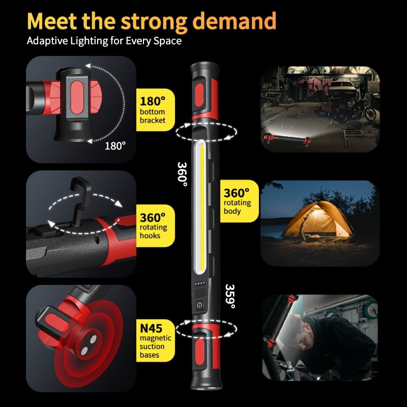 3000LM Underhood Light Bar, LED Work Light Rechargeable for Car Mechanic