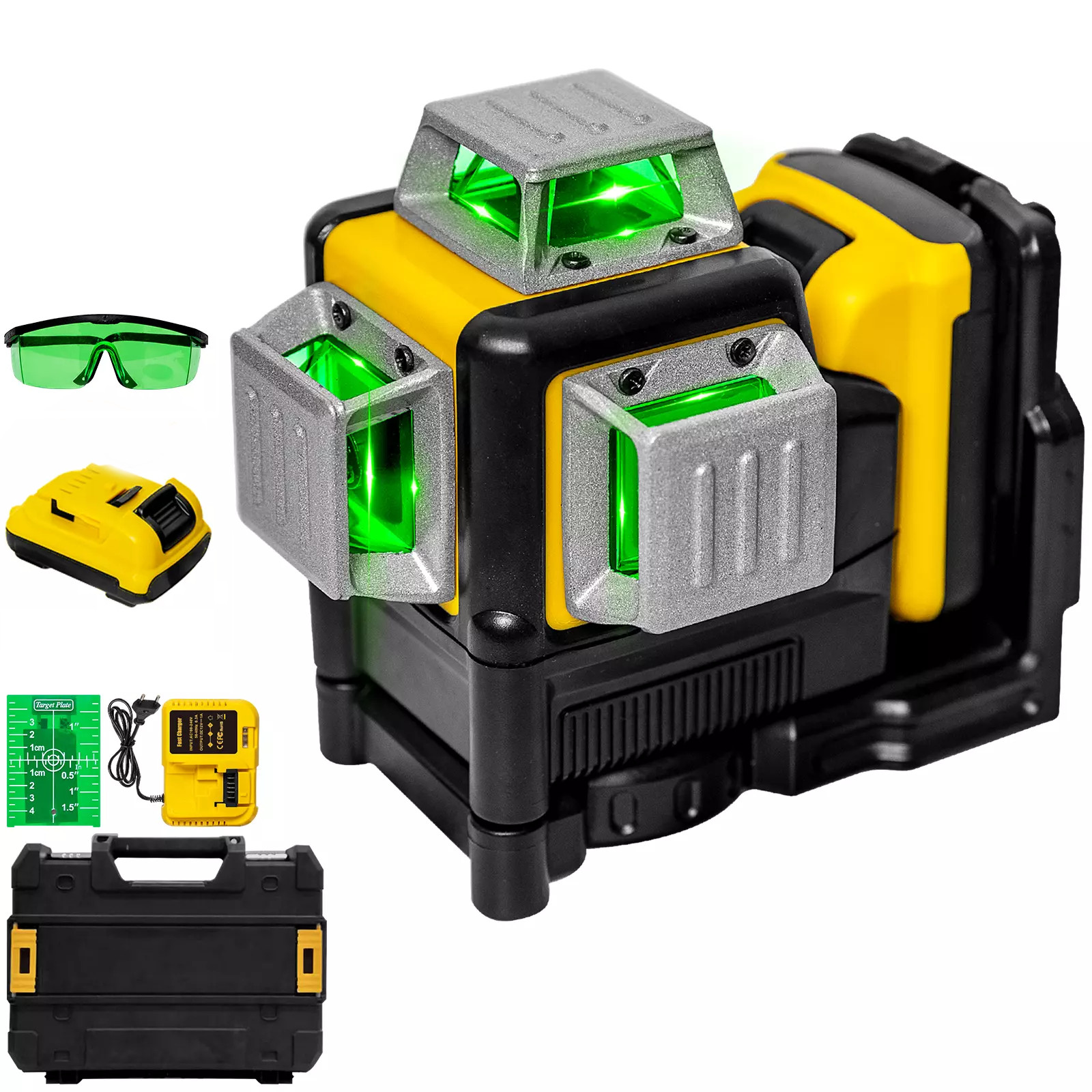 12V Green Line 3 x 360 Laser Level Laser + battery + charger